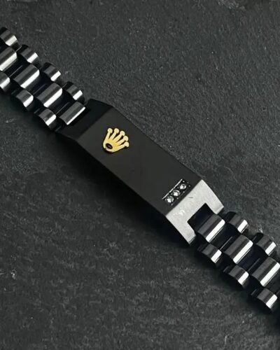 ROLEX BRACELET BLACK & SILVER COMBINATION