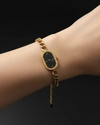 GOLD ROMAN NUMERICAL WATCH BRACELET